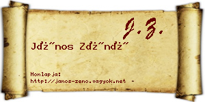 János Zénó névjegykártya